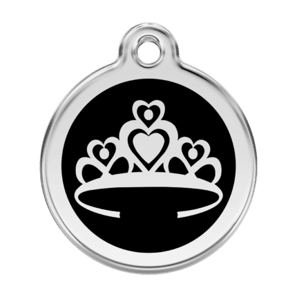 Vue avant - Médaille personnalisée pour chien - Red Dingo Couronne Noir L 38.00mm