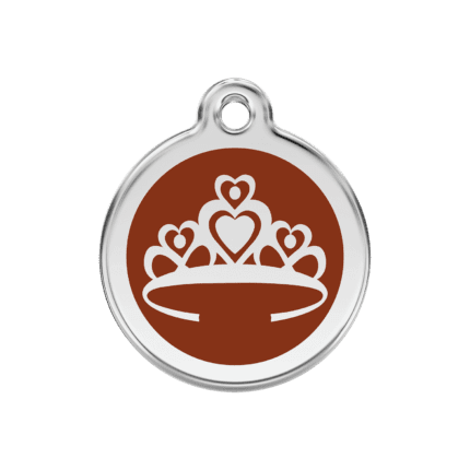 Vue avant - Médaille personnalisable pour chien Red Dingo Couronne Brun M 30.00mm 16.1g