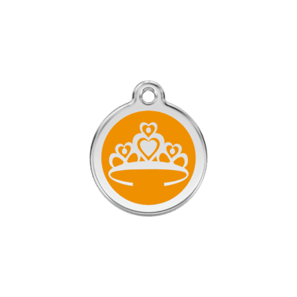 Vue avant - Médaille personnalisée pour chien/chat Red Dingo Couronne Orange S 20.00mm
