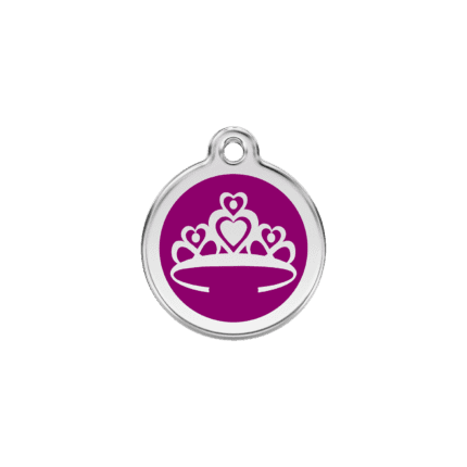 Vue avant - Médaille personnalisée pour chat ou chien - Red Dingo Couronne Violet S 20.00 7G