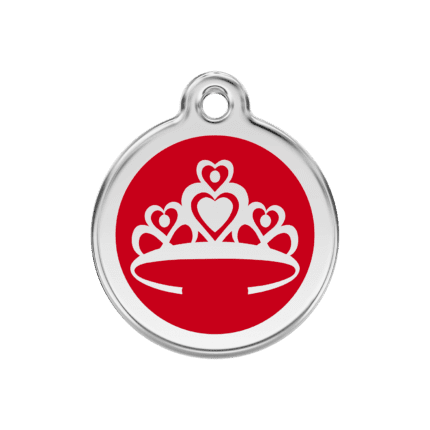 Vue avant - Médaille personnalisée pour chien Red Dingo Couronne Rouge M 30.00mm