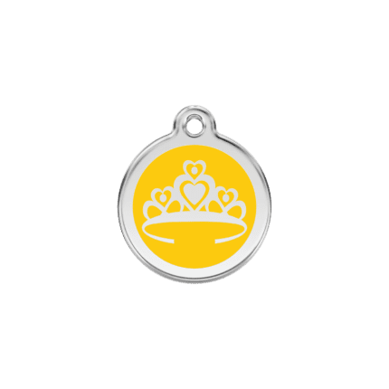 Vue avant - Médaille personnalisable Red Dingo Couronne Jaune S 20.00mm - pour chien/chat