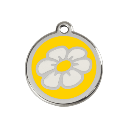 Vue avant - Médaille personnalisée pour chien Red Dingo Marguerite Jaune M 30.00mm