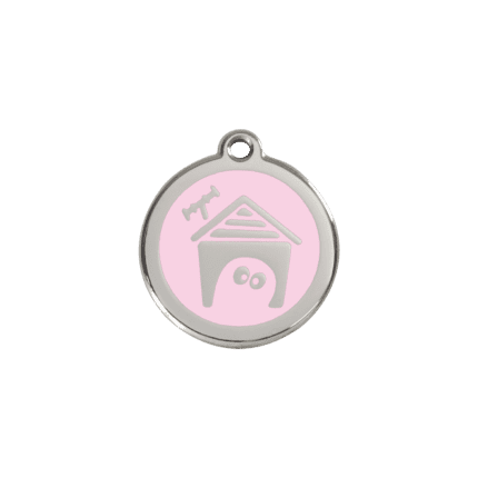 Vue avant - Médaille personnalisée pour chien/chat Red Dingo Émail/Acier inoxydable Rose S 20.00mm
