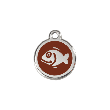 Vue avant - Médaille personnalisable pour chien/chat Red Dingo Poisson Brun S 20.00mm