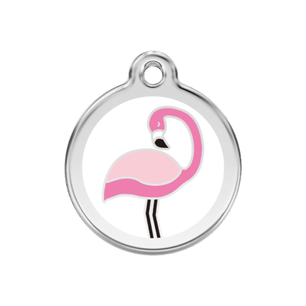 Vue avant - Médaille personnalisée pour chien Red Dingo Flamant Blanc M 30.00mm