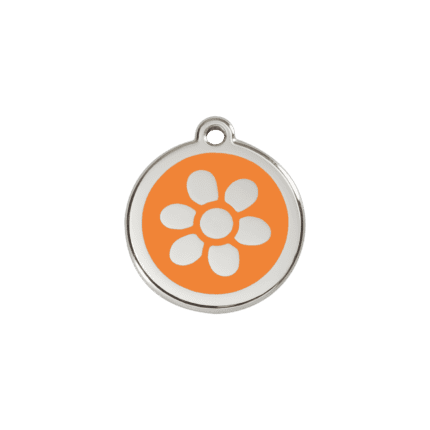 Vue avant - Médaille personnalisable pour chien/chat Red Dingo Fleur Orange S 20.00mm