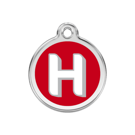 Vue avant - Médaille personnalisée pour chien Red Dingo H Rouge M 30.00 - Gravure incluse