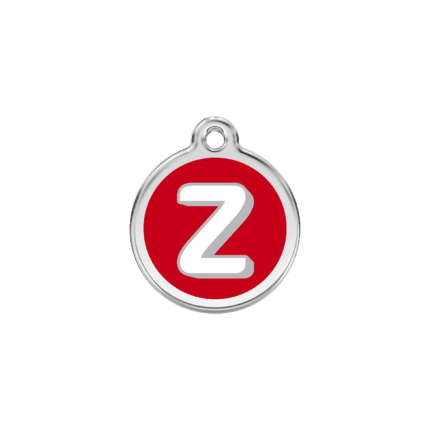 Vue avant - Médaille personnalisée pour chien/chat Red Dingo Émail/Acier inoxydable Lettre Z Rouge S 20.00mm
