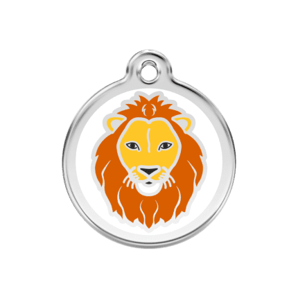 Vue avant - Médaille personnalisée pour chien Red Dingo Lion Blanc M 30.00mm - 01-LI-WT-ME