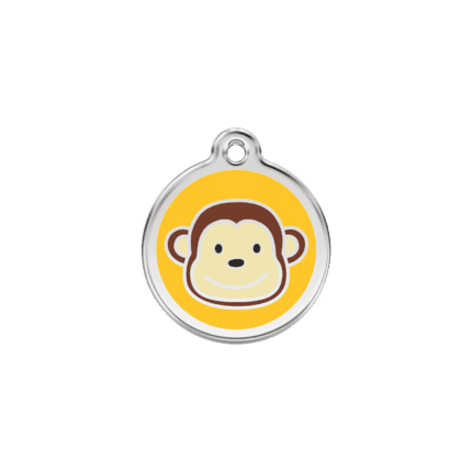 Vue avant - Médaille personnalisée pour chien/chat Red Dingo Émail et acier inoxydable Jaune S 20.00 - Gravure incluse