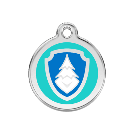 Vue avant - Médaille personnalisée pour chien/chat Red Dingo Émail/Acier inoxydable Nickelodeon Everest Aqua 30.00mm