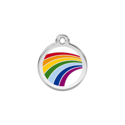 Vue avant - Médaille personnalisable pour chien/chat Red Dingo Émail/Acier inoxydable Arc-en-ciel Blanc S 20.00 7G
