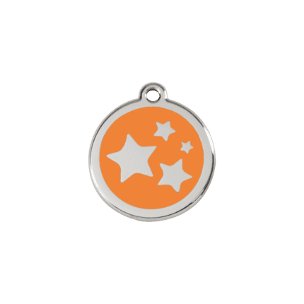 Vue avant - Médaille personnalisable pour chien/chat Red Dingo Émail/Acier inoxydable Orange S 20.00mm
