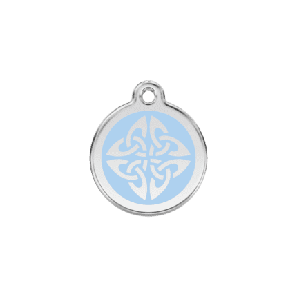 Vue avant - Médaille personnalisée pour chien/chat Red Dingo Émail/Acier inoxydable Flèches tribales Bleu clair 20.00mm - 01-TA-LB-SM