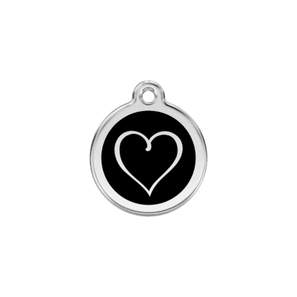 Vue avant - Médaille personnalisée pour chien/chat Red Dingo Coeur Tribal Noir S 20.00mm