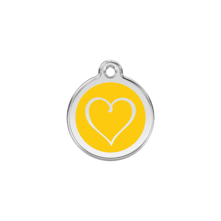 Vue avant - Médaille personnalisable pour chat ou petit chien - Red Dingo Émail et acier inoxydable Jaune S