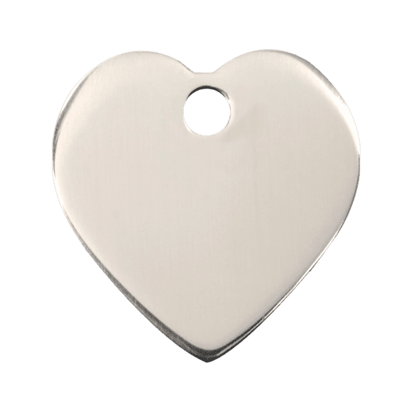 Vue avant - Médaille personnalisable Red Dingo cœur acier inoxydable - Taille L
