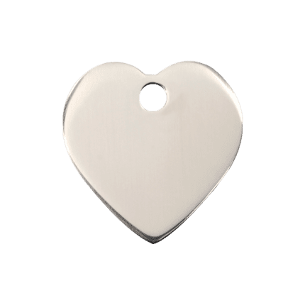 Vue avant - Médaille personnalisable Red Dingo cœur acier inoxydable - Taille M - 02-HT-ZZ-ME