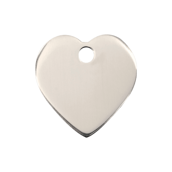 Vue avant - Médaille personnalisable Red Dingo cœur acier inoxydable - Taille M - 02-HT-ZZ-ME