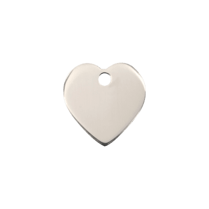 Vue avant - Médaille personnalisable Red Dingo cœur acier inoxydable - Taille S - 02-HT-ZZ-SM