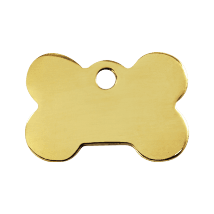 Vue avant - Médaille personnalisable pour chien Red Dingo - Laiton plat Os - Taille M - 03-BN-ZZ-ME