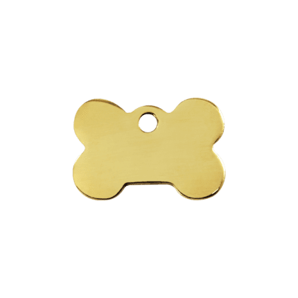 Vue avant - "Médaille personnalisable Red Dingo Os Laiton plat - Taille S pour chien/chat - Réf : 03-BN-ZZ-SM"