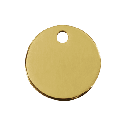 Vue avant - Médaille personnalisable Red Dingo Laiton plat Cercle M 10.6 G - pour chien et chat