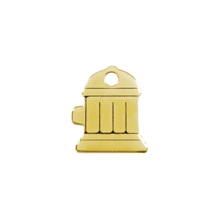 Vue avant - Médaille personnalisable pour chien/chat Red Dingo - Laiton plat - Bouche d'incendie