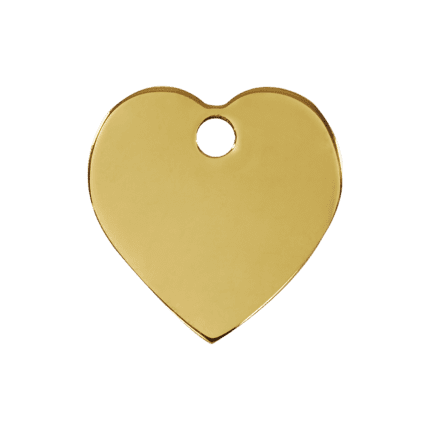 Vue avant - Médaille personnalisable pour chien Red Dingo cœur laiton plat - Taille M - Réf : 03-HT-ZZ-ME