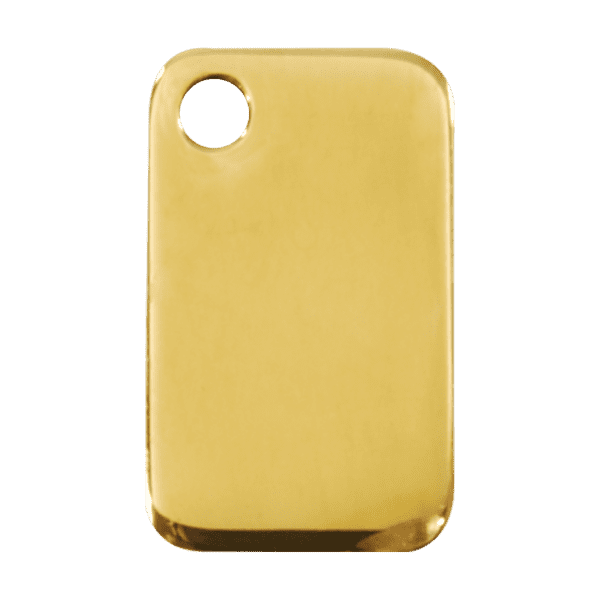 Vue avant - Médaille personnalisable Red Dingo Laiton plat rectangulaire - 03-RT-ZZ-LG
