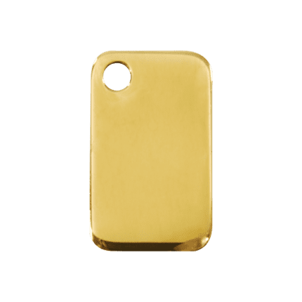 Vue avant - Médaille personnalisable Red Dingo laiton plat rectangulaire pour chien ou chat - Réf. 03-RT-ZZ-ME