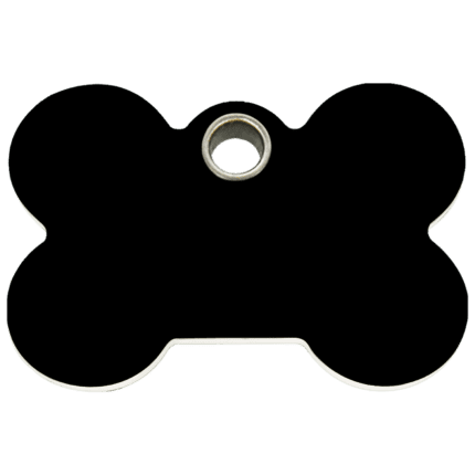 Vue avant - Médaille personnalisable Red Dingo Os Noir Taille L pour chien - Réf. 04-BN-BB-LG