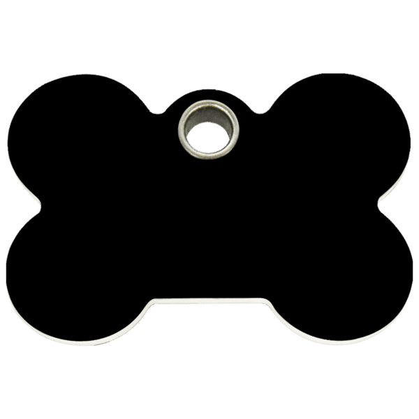 Vue avant - Médaille personnalisable Red Dingo Os Noir Taille L pour chien - Réf. 04-BN-BB-LG