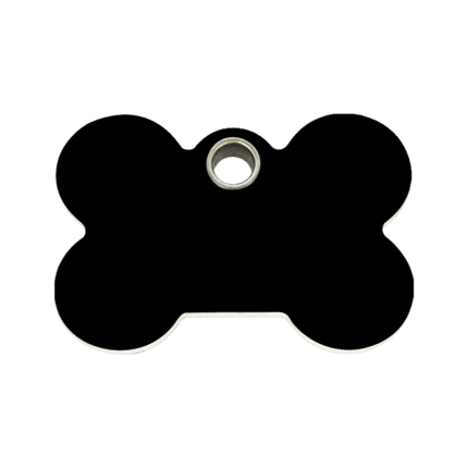 Vue avant - Médaille personnalisée Red Dingo Os Noir M 3G pour chien - Réf : 04-BN-BB-ME