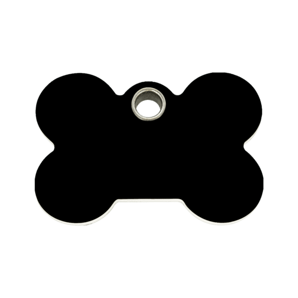 Vue avant - Médaille personnalisée Red Dingo Os Noir M 3G pour chien - Réf : 04-BN-BB-ME