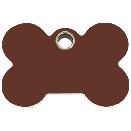 Vue avant - Médaille personnalisable Red Dingo Os Brun Taille L pour chien - 04-BN-BR-LG