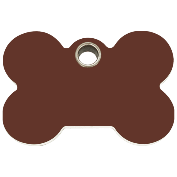 Vue avant - Médaille personnalisable Red Dingo Os Brun Taille L pour chien - 04-BN-BR-LG