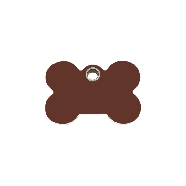 Vue avant - Médaille personnalisée pour chien/chat Red Dingo Os Brun Taille S - 04-BN-BR-SM