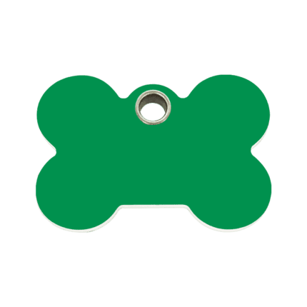 Vue avant - Médaille personnalisable Red Dingo Os vert Taille M pour chien - Réf : 04-BN-GR-ME