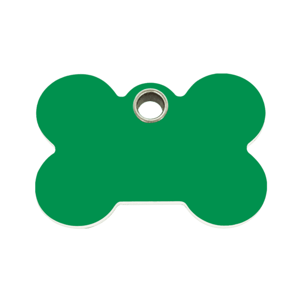 Vue avant - Médaille personnalisable Red Dingo Os vert Taille M pour chien - Réf : 04-BN-GR-ME