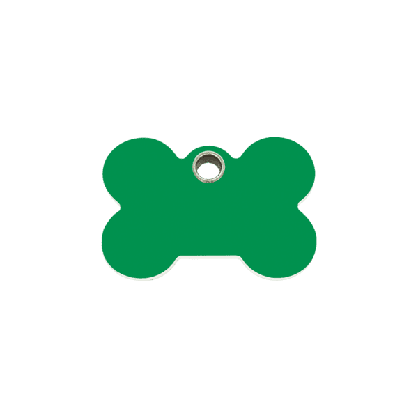 Vue avant - Médaille personnalisée pour chien/chat Red Dingo Os Vert Taille S - 04-BN-GR-SM