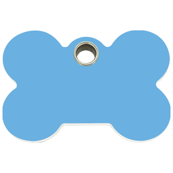 Vue avant - Médaille personnalisable Red Dingo os bleu clair taille L pour chien - Réf. 04-BN-LB-LG