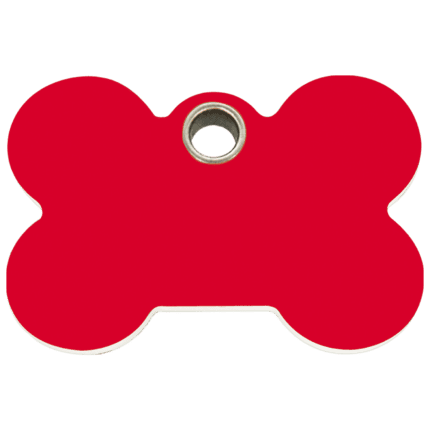 Vue avant - Médaille personnalisée pour chien Red Dingo Os Rouge Taille L - 04-BN-RE-LG
