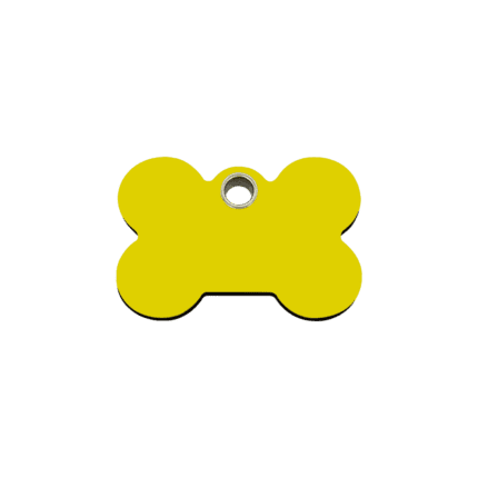 Vue avant - Médaille personnalisable pour chien/chat Red Dingo Os Jaune Taille S