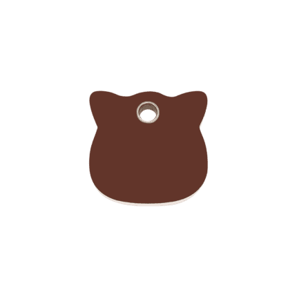 Vue avant - Médaille personnalisable Red Dingo pour chat - Tête de chat brun - Taille S