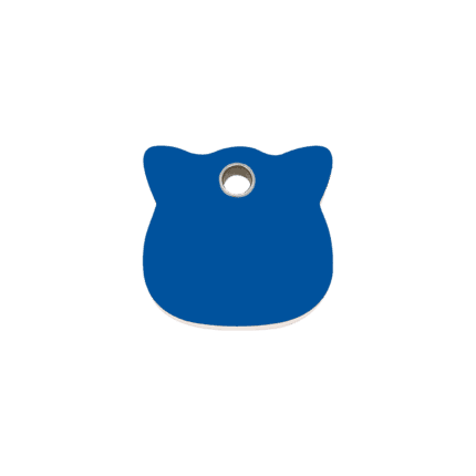 Vue avant - Médaille personnalisée pour chat Red Dingo - Plastique plat bleu foncé - Taille S