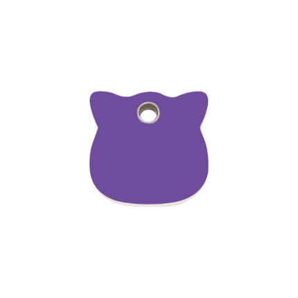 Vue avant - Médaille personnalisée pour chat Red Dingo violet - Gravure incluse - Taille S