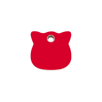 Vue avant - Médaille personnalisée pour chat Red Dingo - Plastique plat rouge - Taille S - Gravure incluse