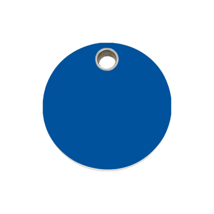 Vue avant - Médaille personnalisable pour chien Red Dingo Plastique plat Cercle Bleu foncé - Taille M